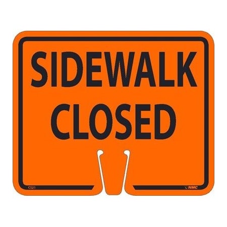 Nmc Safety Cone Sidewalk Closed Sign CS21